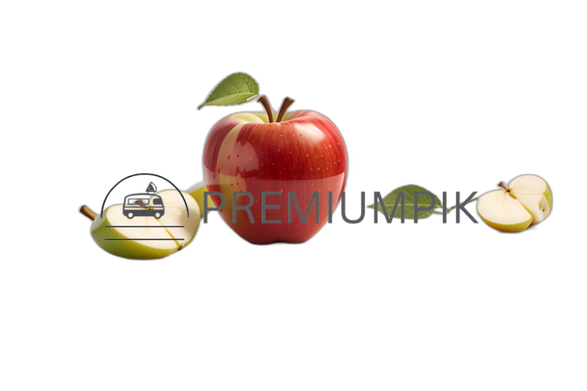 3d apples on transparent background