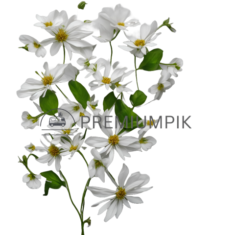 White Flowers on a transparent Background