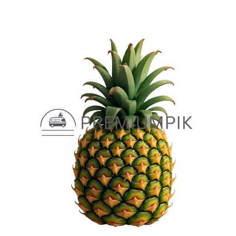 3D Pineapple on transparent background