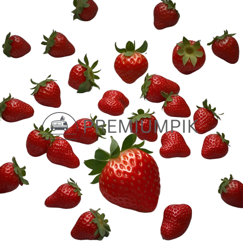 Strawberries fruit on transparent background