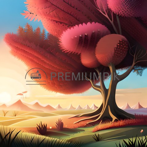 digital illustration tree image ai