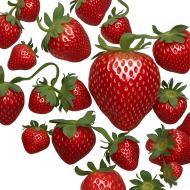 3D Strawberries transparent picture