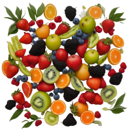 Fruits transparent background