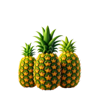 Pineapples transparent background 3D photo