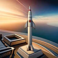 Rocket launch space travel to distant planets in this modern craft